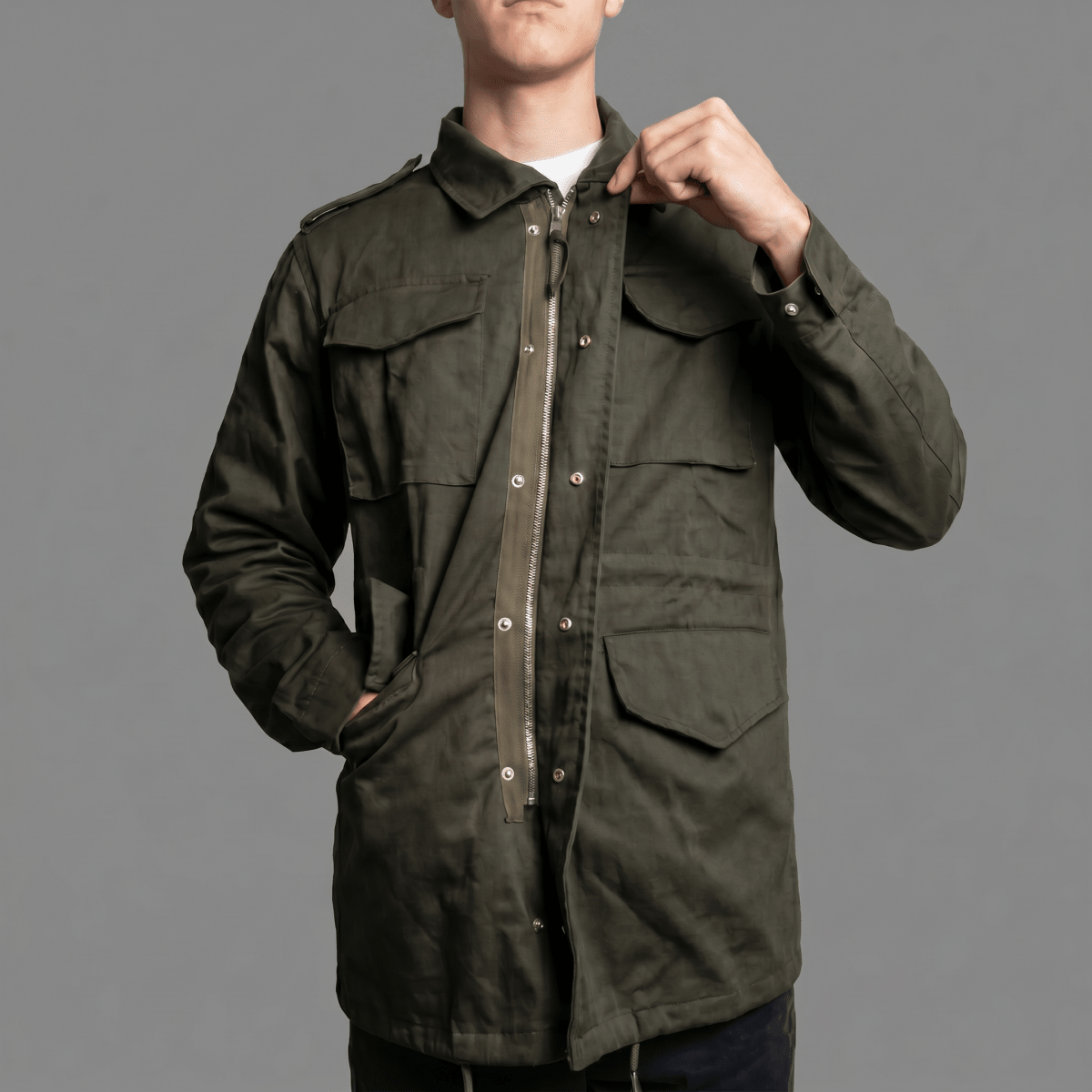 M65 Military Jacket (Male Loneliness Jacket) solid grey - Raiment Media